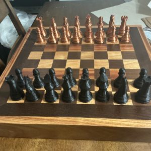 Canary and Peruvian Walnut Chess Board