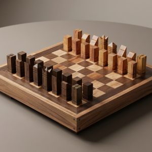 Canary /Peruvian Walnut Chess Board