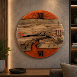 Mediterranean Olive and epoxy Clock