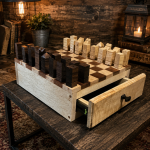 Birdseye maple and Peruvian Walnut Chess Board