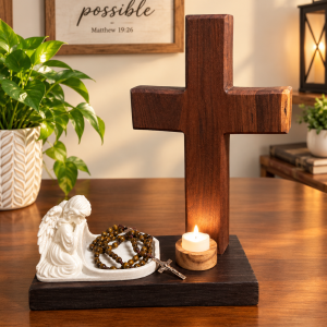 Live edge black walnut cross