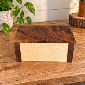 Walnut lid music box